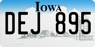 IA license plate DEJ895