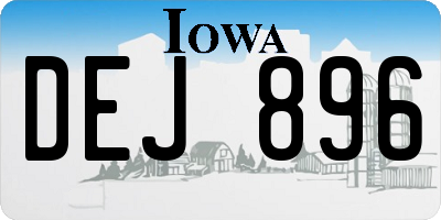 IA license plate DEJ896