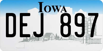 IA license plate DEJ897