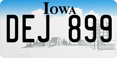 IA license plate DEJ899