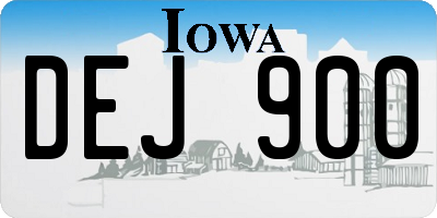 IA license plate DEJ900