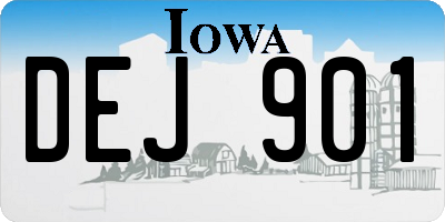 IA license plate DEJ901
