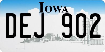 IA license plate DEJ902