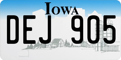 IA license plate DEJ905
