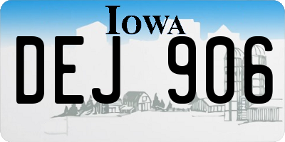 IA license plate DEJ906