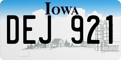 IA license plate DEJ921