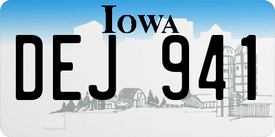 IA license plate DEJ941