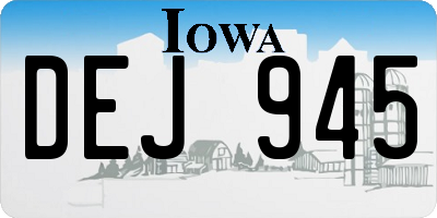 IA license plate DEJ945