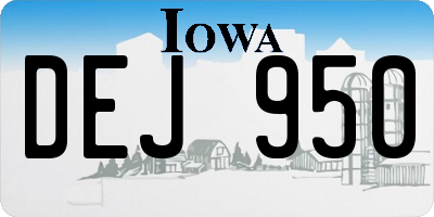 IA license plate DEJ950