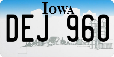 IA license plate DEJ960