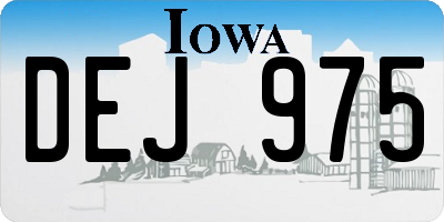 IA license plate DEJ975