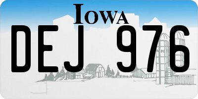 IA license plate DEJ976