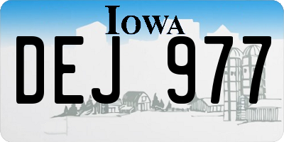 IA license plate DEJ977