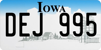 IA license plate DEJ995