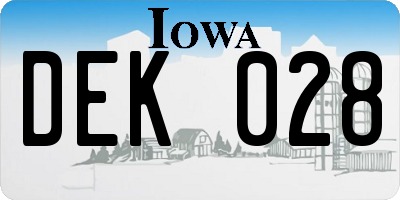 IA license plate DEK028