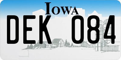IA license plate DEK084