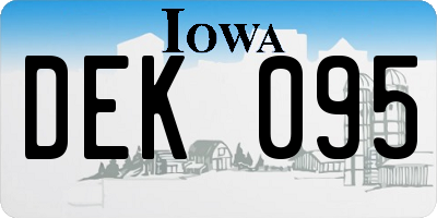 IA license plate DEK095