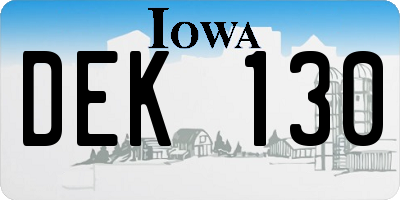 IA license plate DEK130