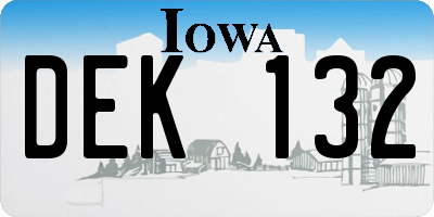 IA license plate DEK132