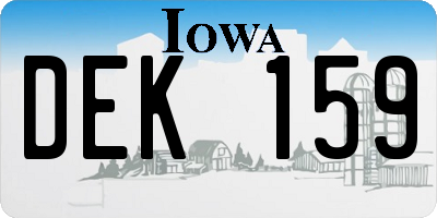 IA license plate DEK159