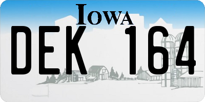 IA license plate DEK164