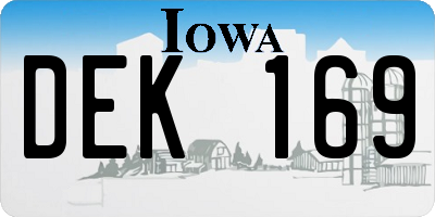 IA license plate DEK169