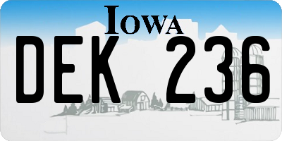 IA license plate DEK236