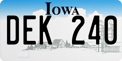 IA license plate DEK240