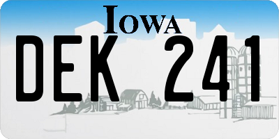 IA license plate DEK241