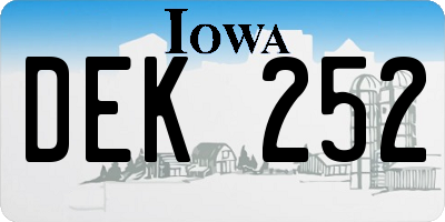 IA license plate DEK252