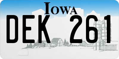 IA license plate DEK261