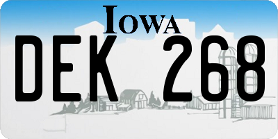 IA license plate DEK268