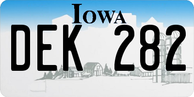 IA license plate DEK282
