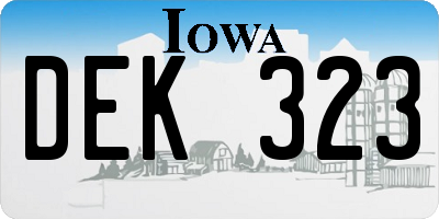 IA license plate DEK323