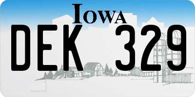 IA license plate DEK329