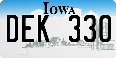 IA license plate DEK330