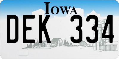 IA license plate DEK334