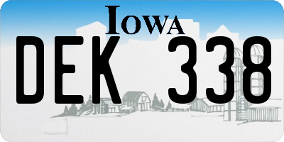 IA license plate DEK338