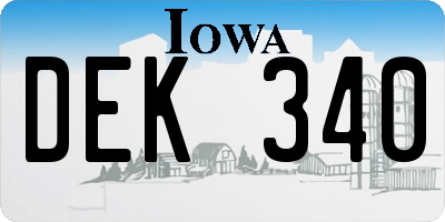 IA license plate DEK340