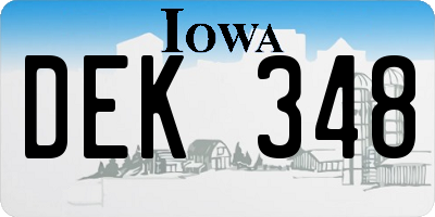 IA license plate DEK348