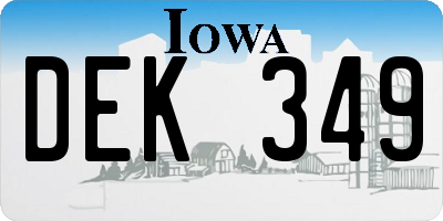 IA license plate DEK349