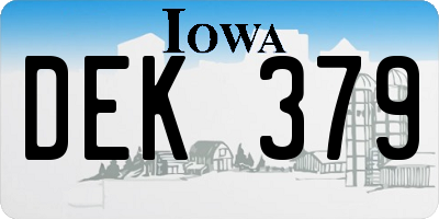 IA license plate DEK379