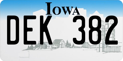 IA license plate DEK382