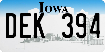 IA license plate DEK394