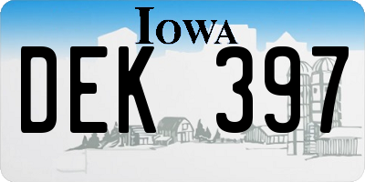 IA license plate DEK397