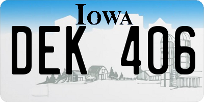 IA license plate DEK406
