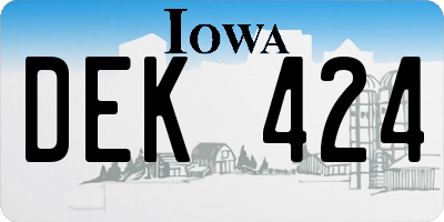 IA license plate DEK424