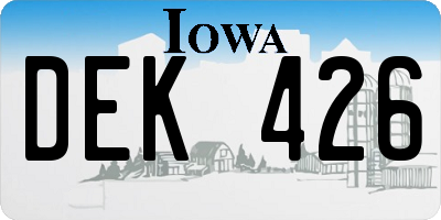IA license plate DEK426