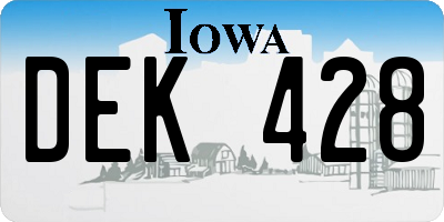 IA license plate DEK428