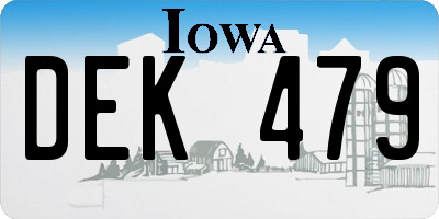 IA license plate DEK479